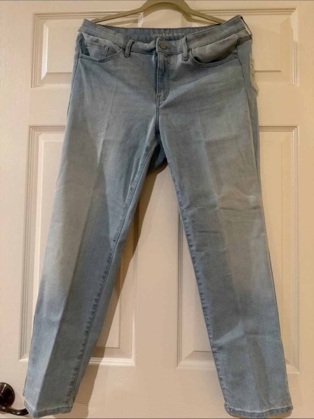Calvin Klein Jeans Womens Ankle Skinny Light Wash Denim W14